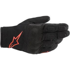 Alpinestars S-Max Drystar Gloves - Black/Red Fluorescent