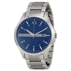 Armani Exchange Blue Textured Dial Stainless Steel Men's Watch AX2132