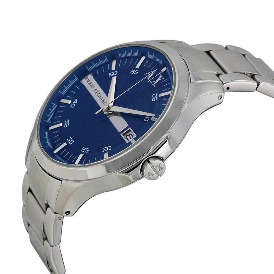 Armani Exchange Blue Textured Dial Stainless Steel Men's Watch AX2132