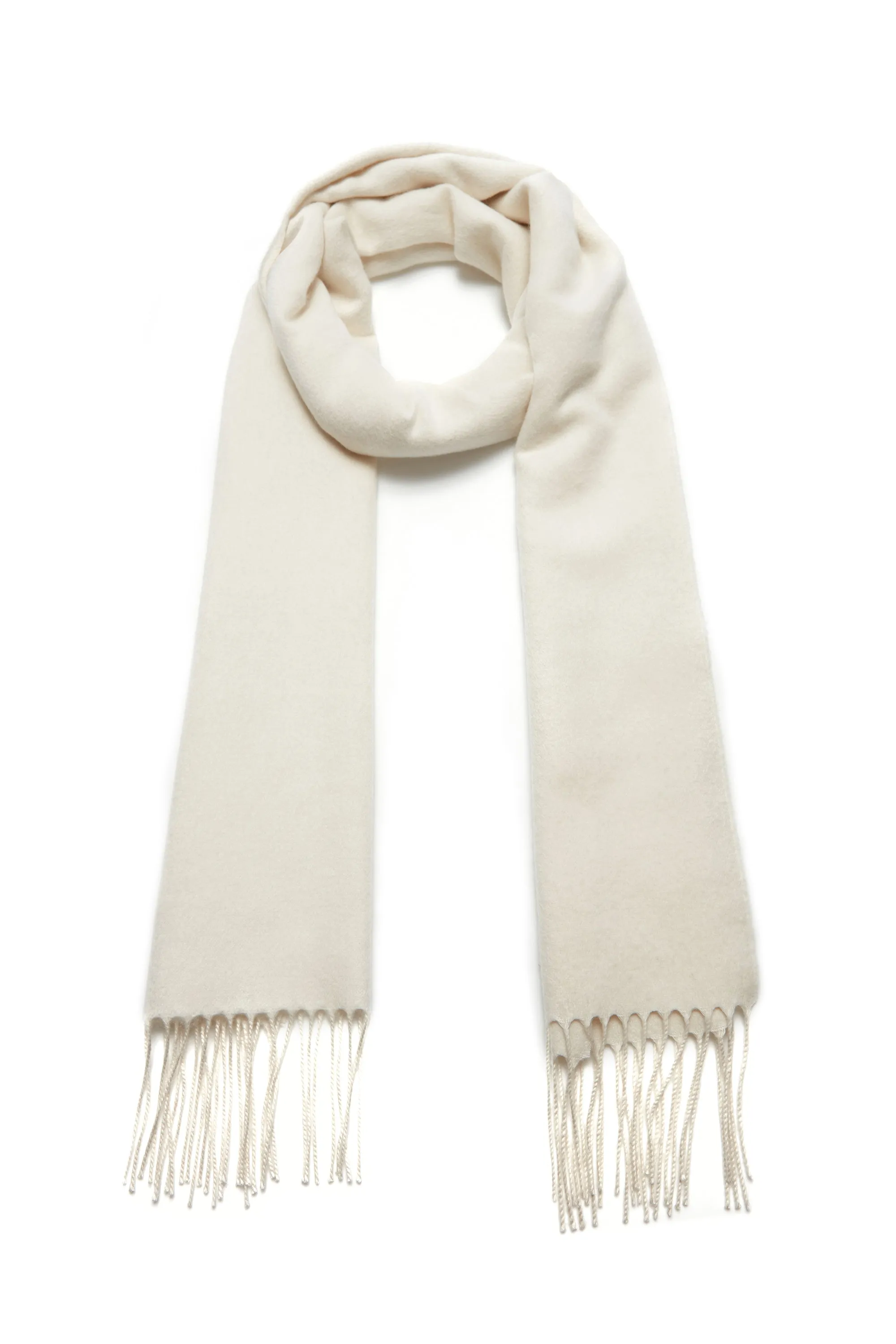 Blaine Fringe Scarf in Ivory Silk Cashmere