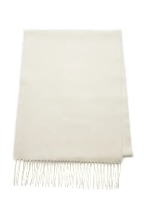 Blaine Fringe Scarf in Ivory Silk Cashmere