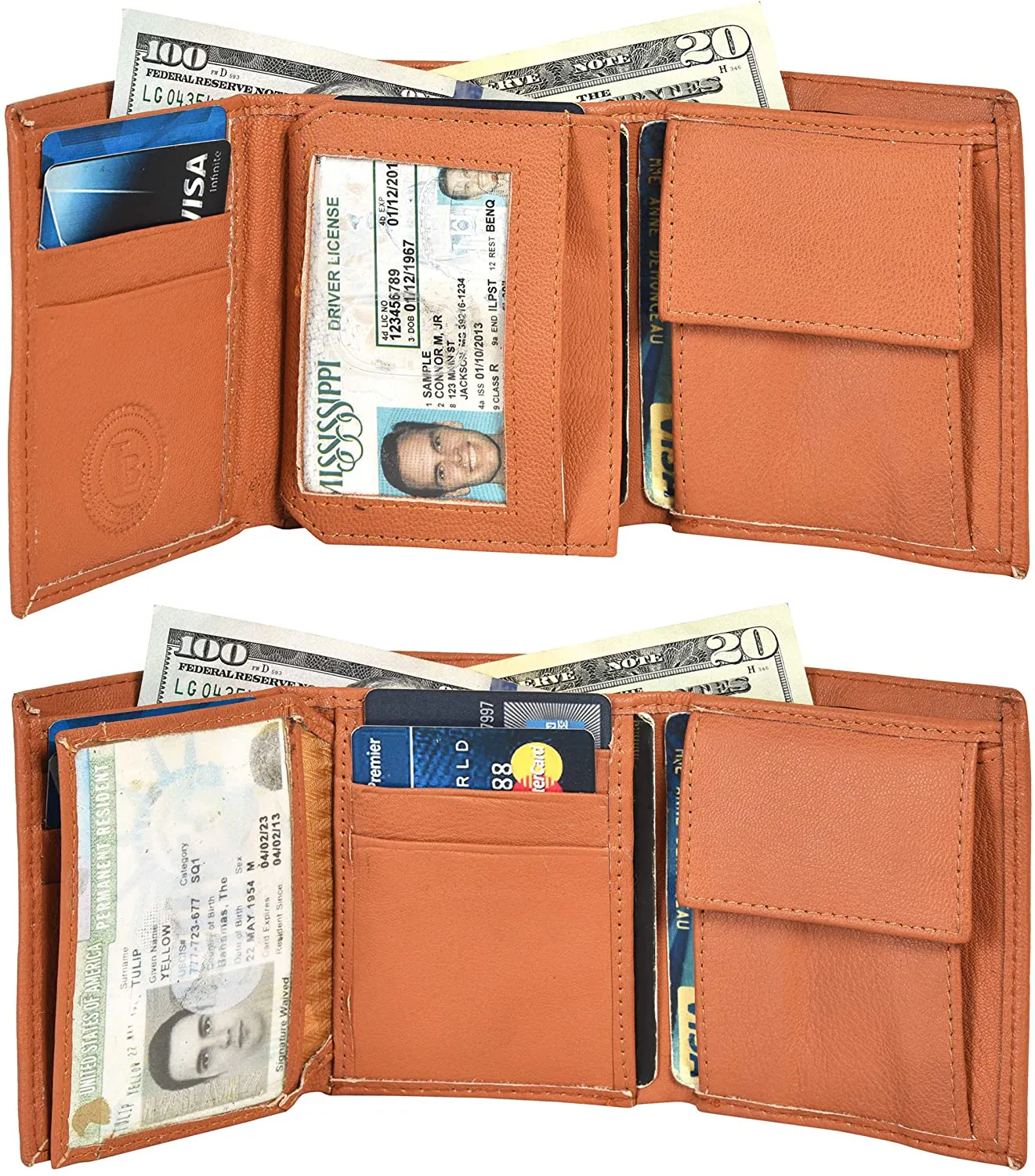 Boys Slim Compact Flap Id and Coin Pocket Trifold Wallet