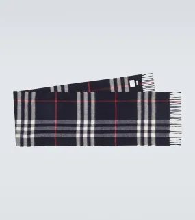 Burberry classic check cashmere scarf, blue