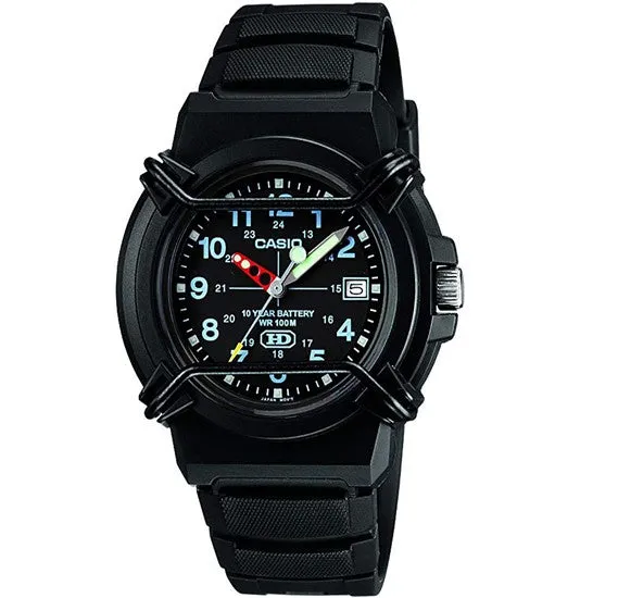 Casio Men's Watch Analog, Black Dial Black Resin Strap, HDA-600B-1BVDF