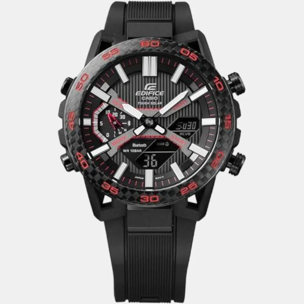 Edifice Men's Analog-Digital Resin Solar Watch ED563 - ECB-2000PB-1ADF