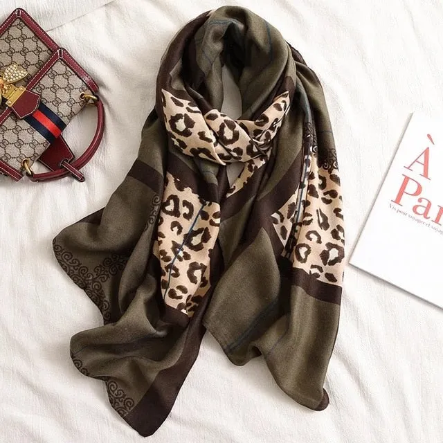 Fashion Silk Scarf Printed Bandana Shawl #LZ021