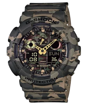 G-Shock Men's Watch Analog & Digital Combo, Black Dial Armour Colour Resin Band, GA-100CM-5ADR