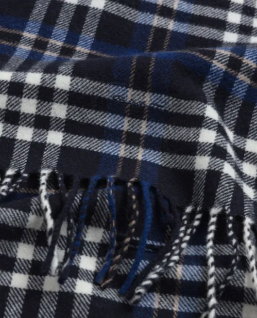 GANT - Check Twill Scarf, Evening Blue