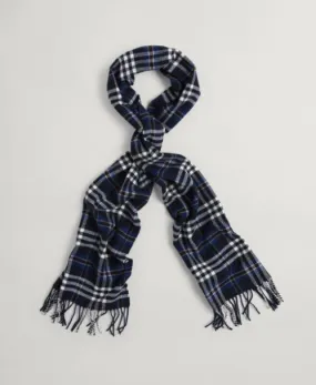 GANT - Check Twill Scarf, Evening Blue