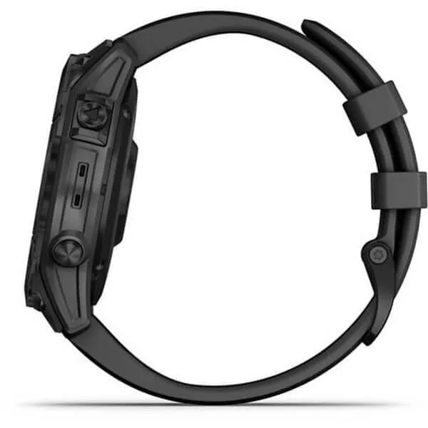 Garmin Fenix 7 Sapphire Solar Smartwatch, Titanium Black DLC with Black Strap