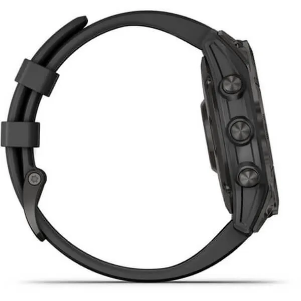 Garmin Fenix 7 Sapphire Solar Smartwatch, Titanium Black DLC with Black Strap