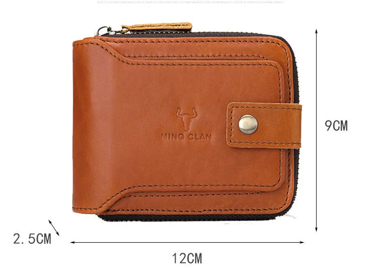 GWA017 - Ming Clan Cowhide Orange Leather Wallet