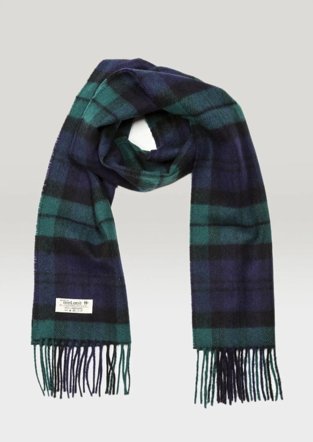 John Hanly Lambswool Scarf | Blackwatch