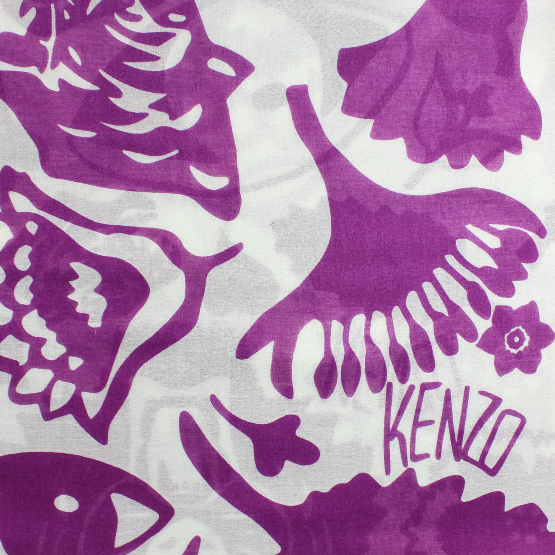 Kenzo Scarf Magenta Pink Signature - Extra Large Square Modal Wool Wrap SALE