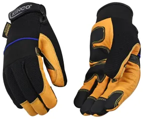 KincoPro 102HK-XL Safety Gloves, Men's, XL, Wing Thumb, Hook and Loop Cuff, Polyester/Spandex Back, Gold :PR: QUANTITY: 1