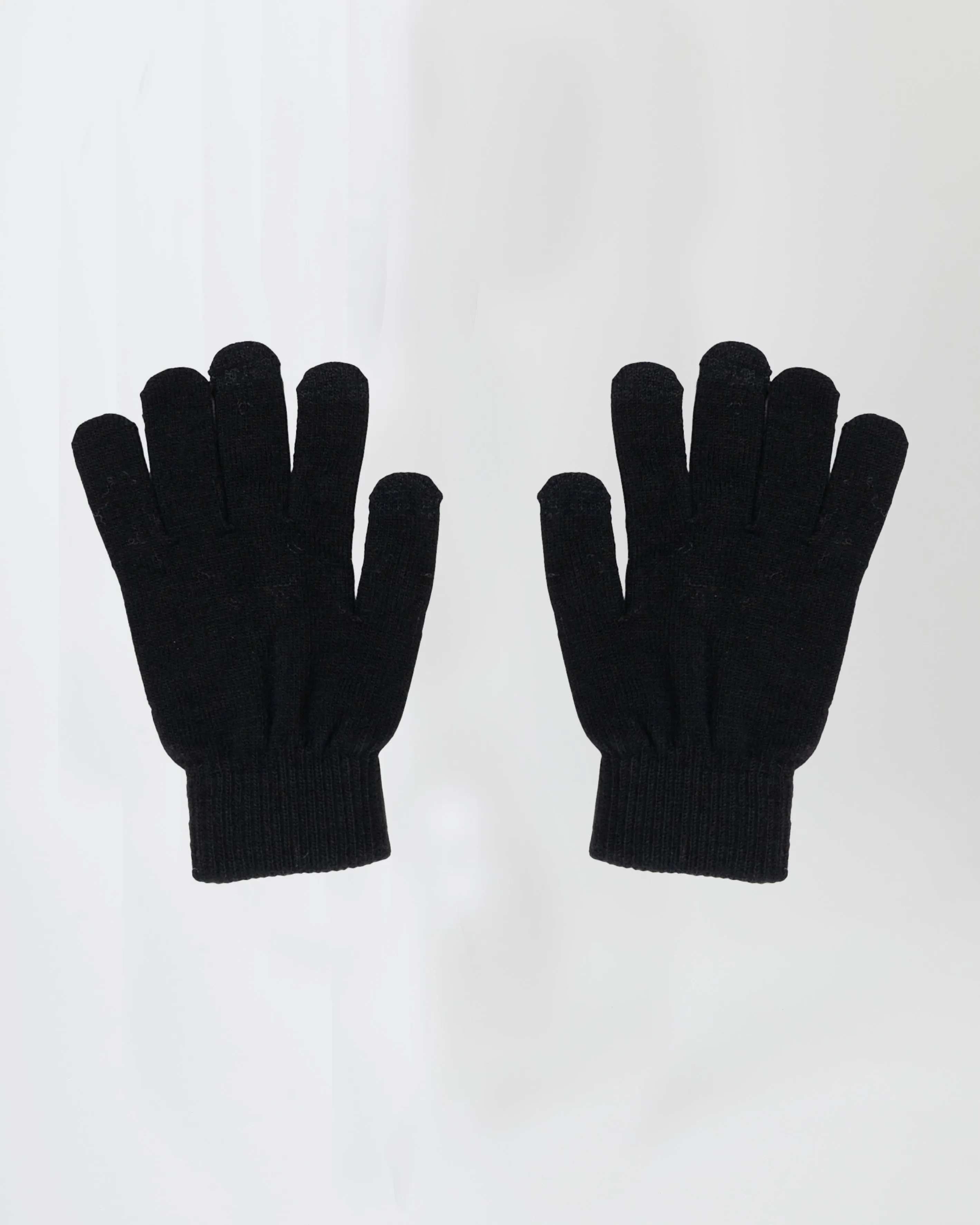 Knitted Touch Screen Gloves in Black