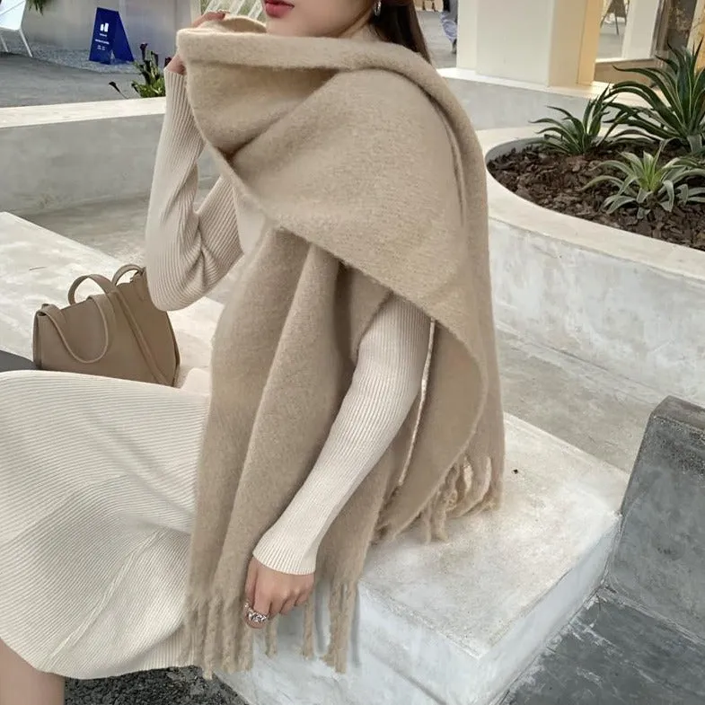 [Korean Style] Acie Chunky Fringed scarf