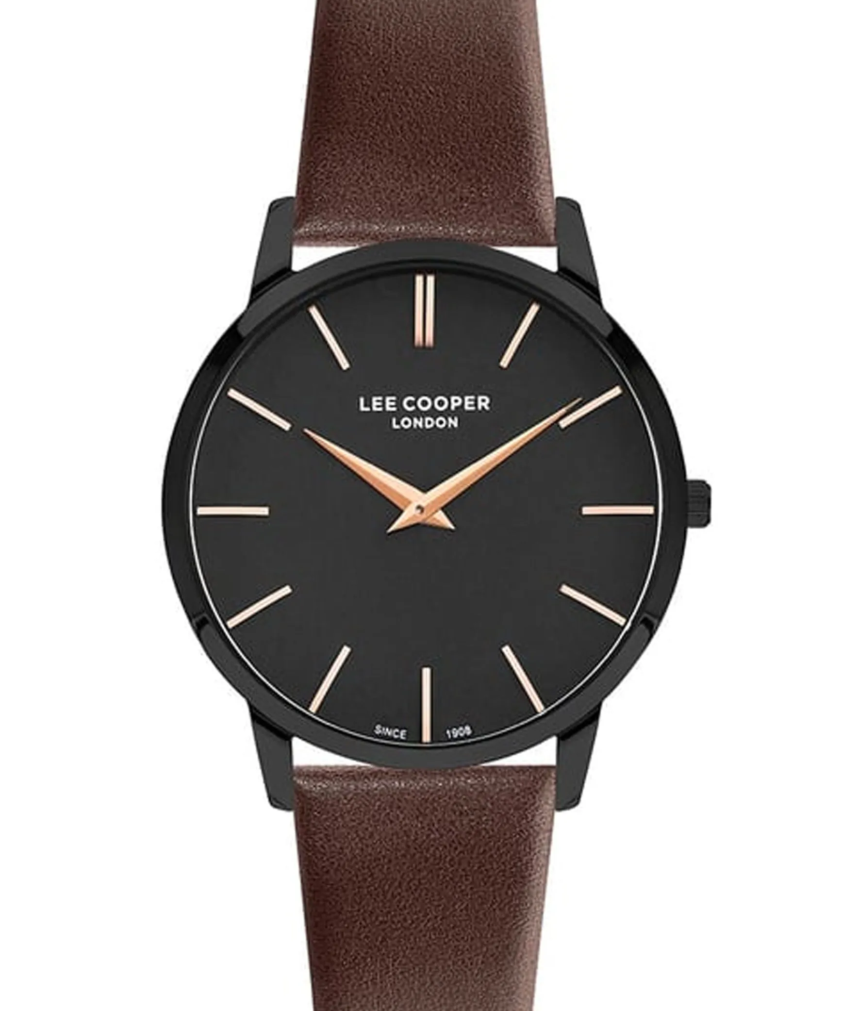 Lee Cooper  Men's Analog Black Dial Brown Leather Watch, LC07251.052