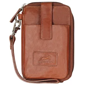 Mancini Leather Ladies' Wristlet  with Cell Phone Pocket RFID