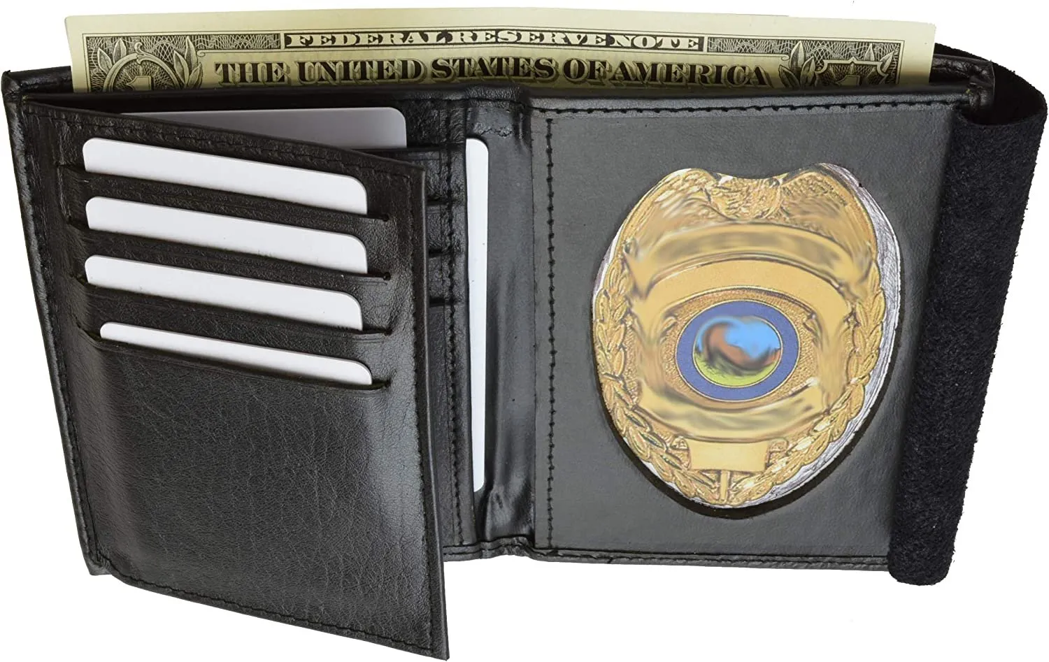 Marshal Tri Fold Police Wallet with Oval Badge Holder