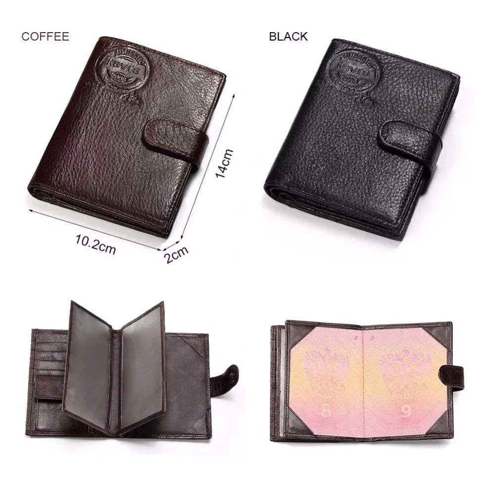 Men's Genuine Leather Wallet with Passport Holder