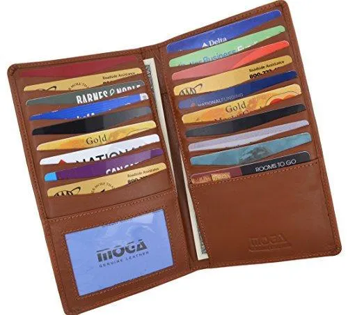 Moga Genuine Leather Men's Deluxe Bifold Multi Credit Card Case ID Wallet