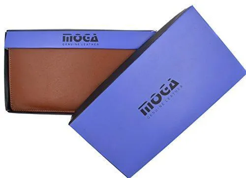 Moga Genuine Leather Men's Deluxe Bifold Multi Credit Card Case ID Wallet