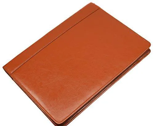 Moga Genuine Leather Travel Writing Pad Portfolio Business Case with Tablet Sleeve