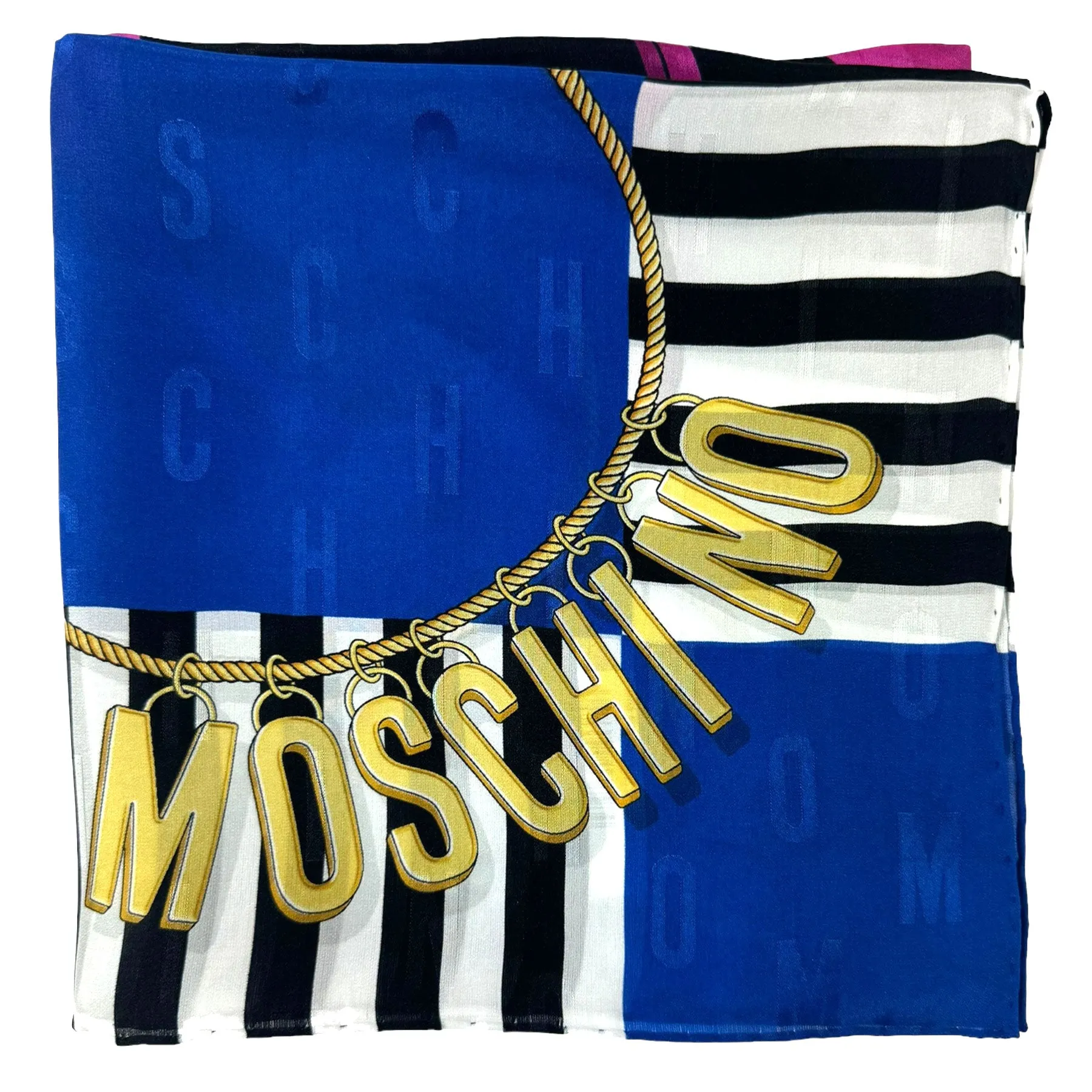 Moschino Scarf Royal Blue Pink Sunglasses Design - Square Silk Foulard - 2024 Collection