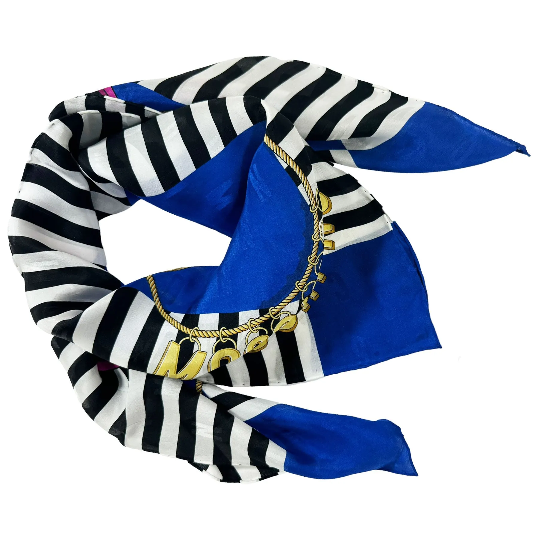 Moschino Scarf Royal Blue Pink Sunglasses Design - Square Silk Foulard - 2024 Collection