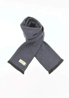 Mucros Donegal Scarf | Blue Herringbone