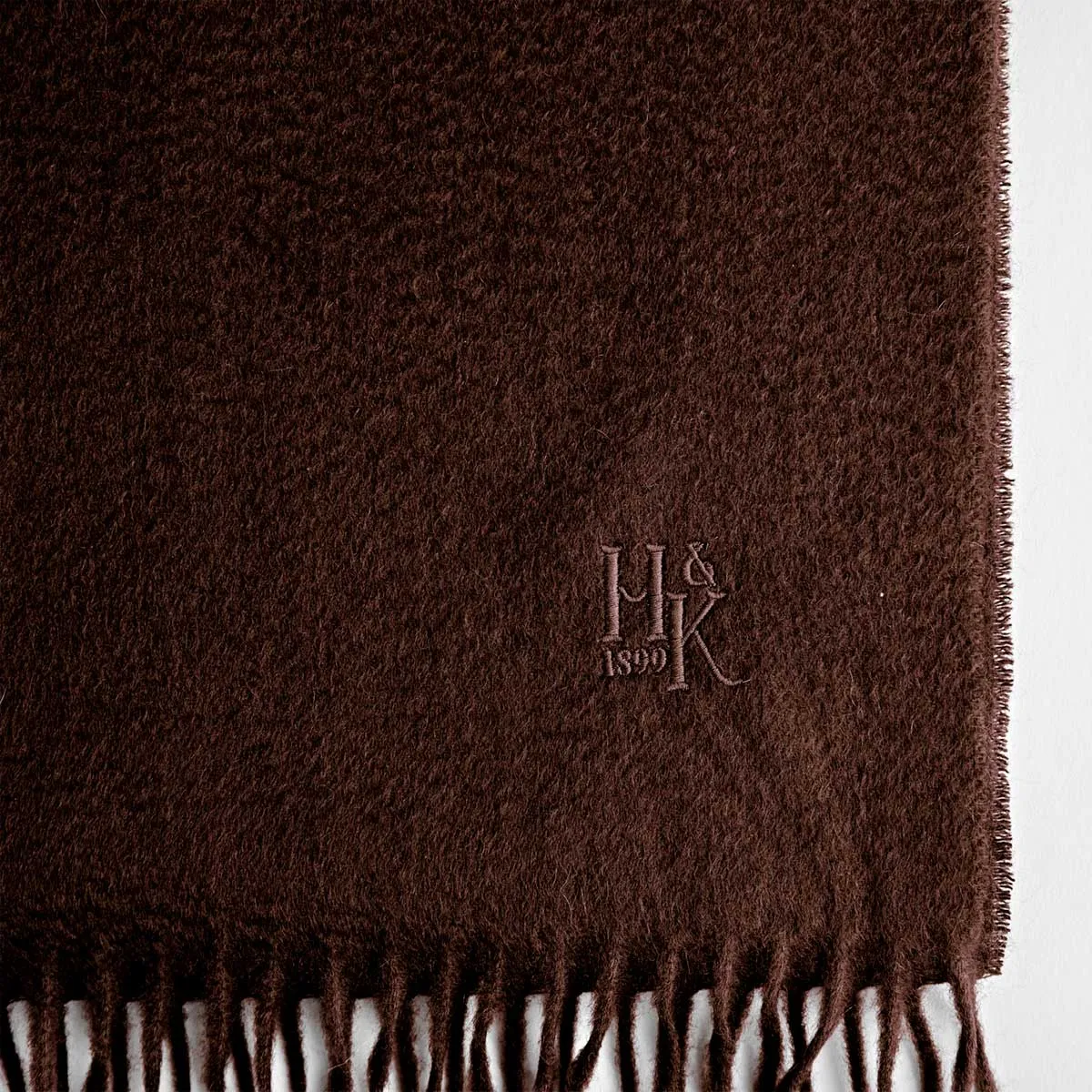 Plain Chocolate Wide Width Pure Cashmere Scarf