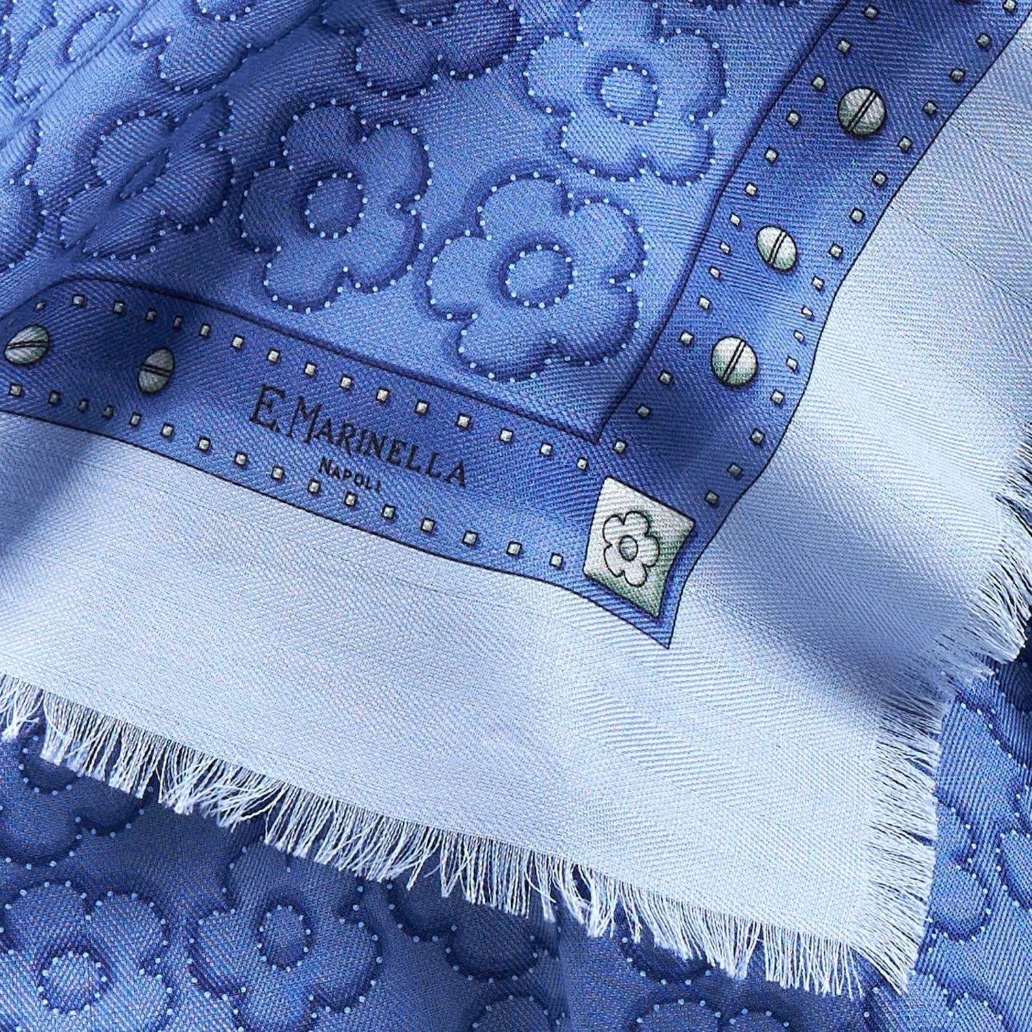 POWDER BLUE STOLE 115 IN WOOL, SILK AND CASHMERE