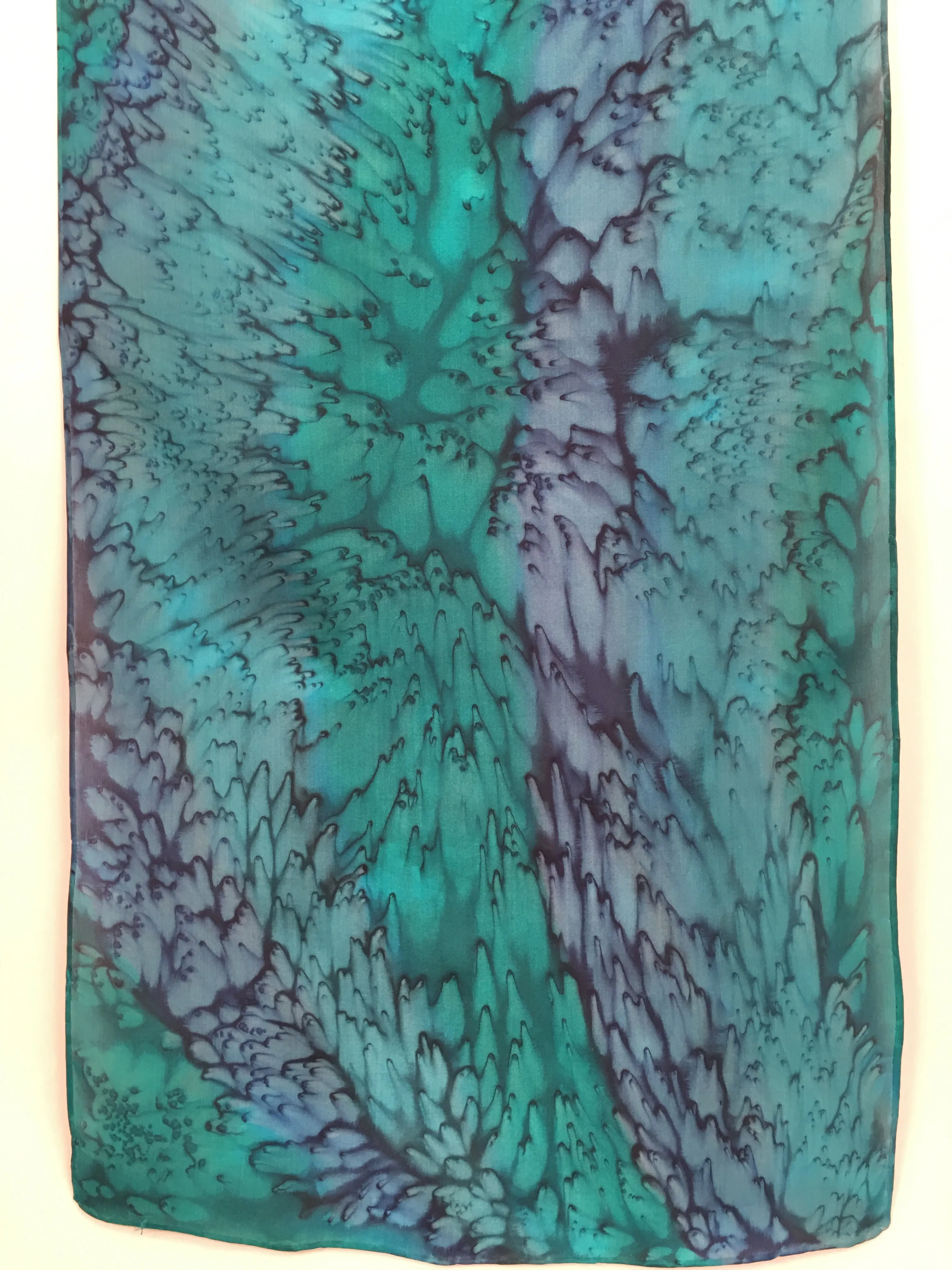 "Mermaid Ocean Reef" - Hand-dyed Silk Scarf - $125