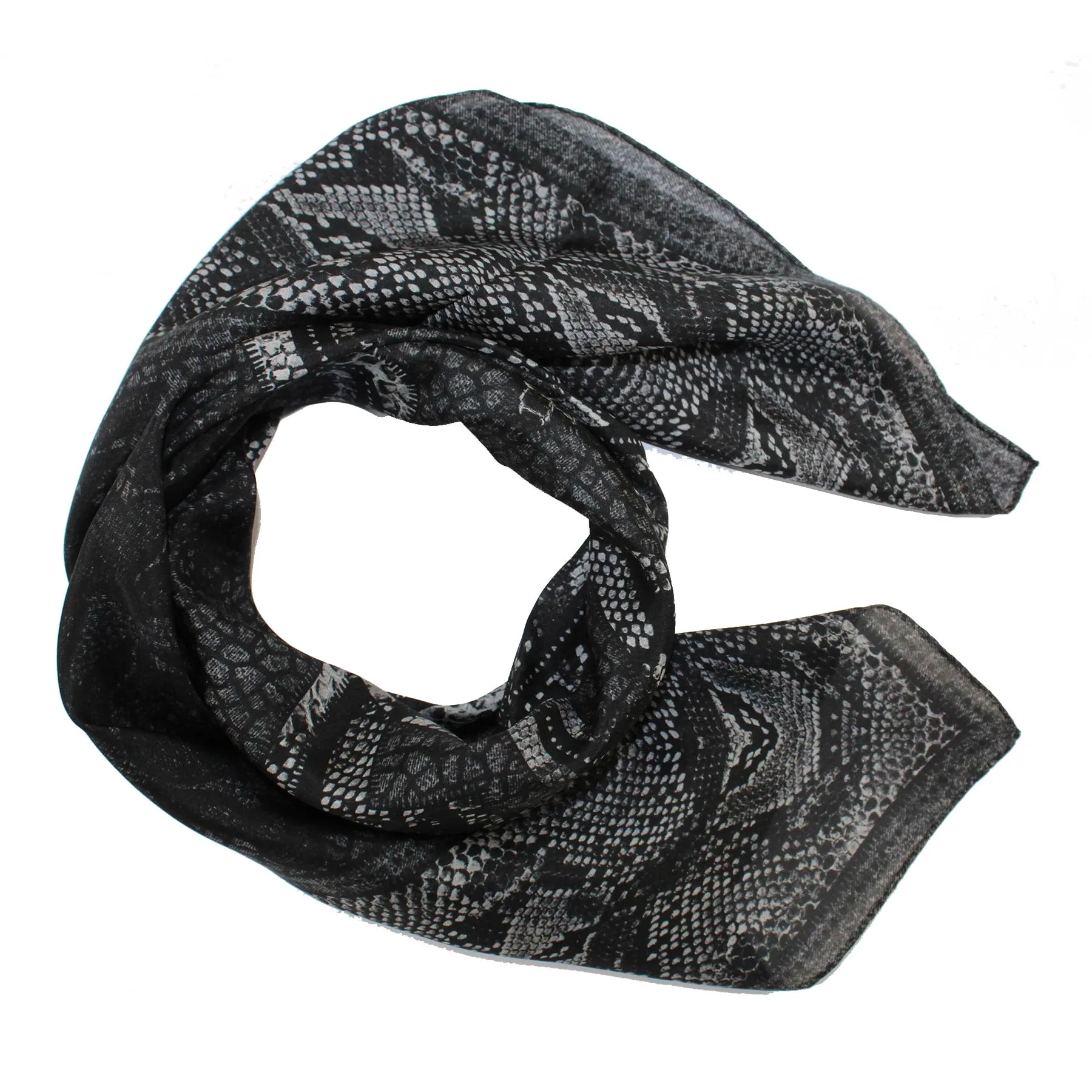 Roberto Cavalli Scarf Gray Black Snakeskin - Large Square Silk Foulard SALE