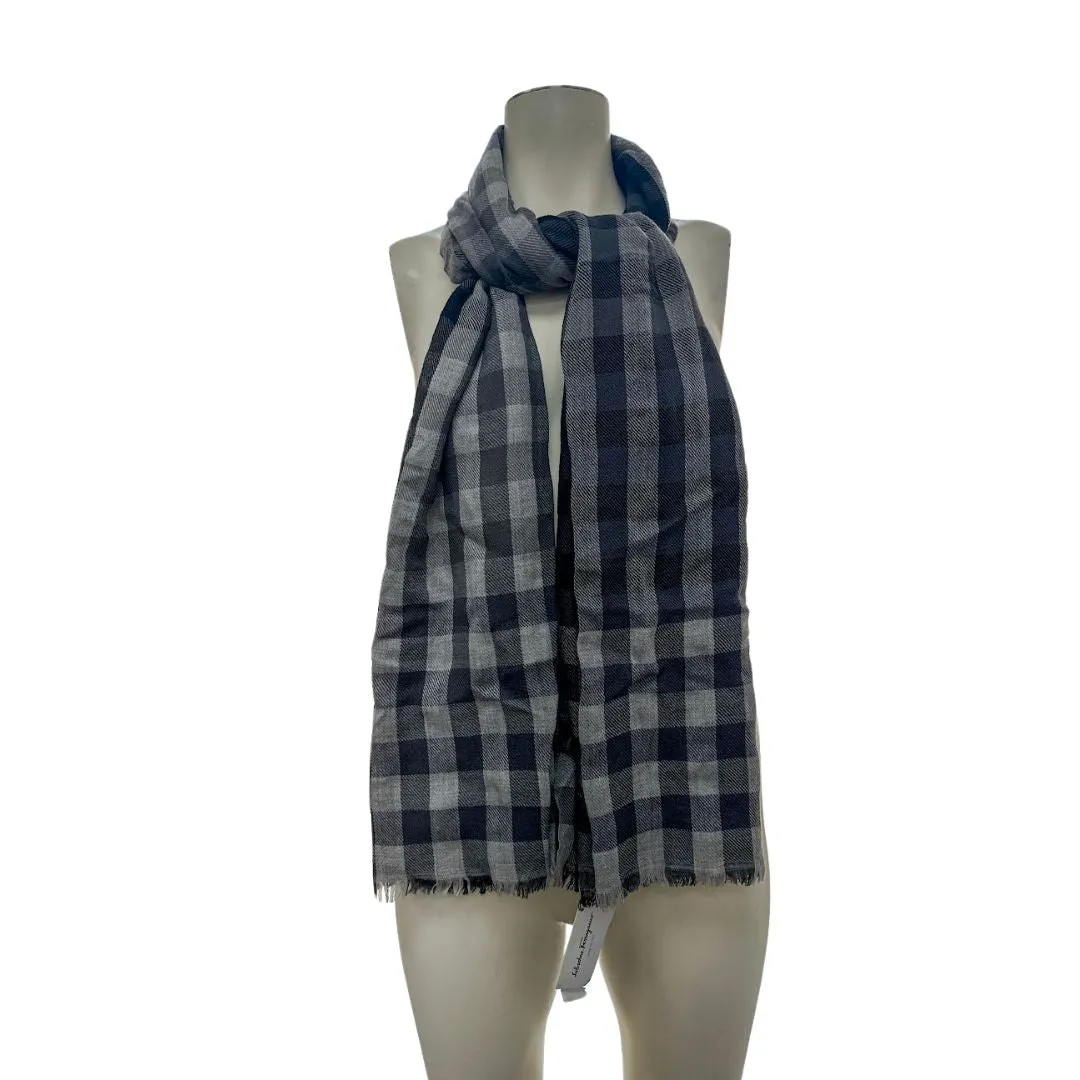 Salvatore Ferragamo Checked Wool Scarf