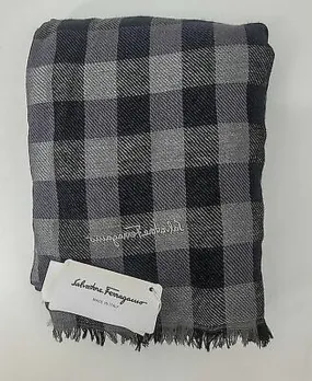 Salvatore Ferragamo Checked Wool Scarf