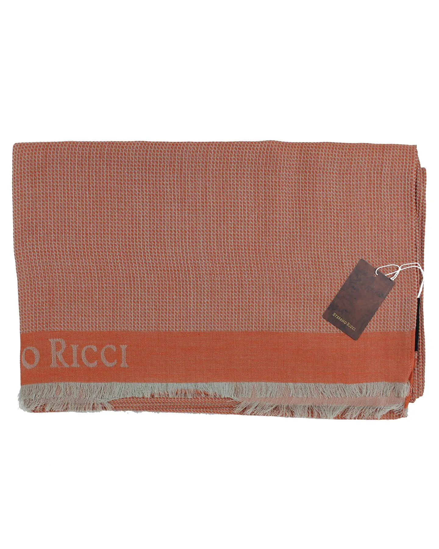 Stefano Ricci Scarf Rust Orange - Luxury Cashmere Silk Shawl SALE