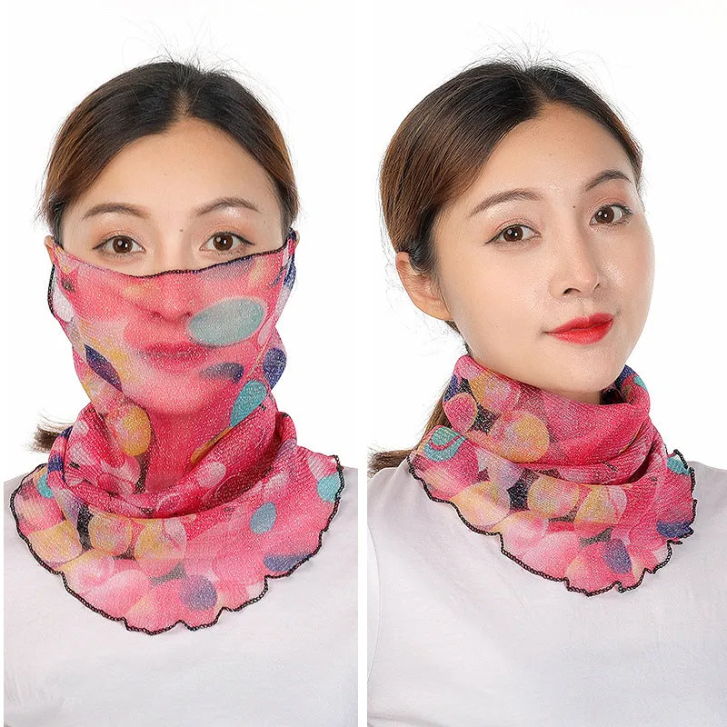 Summer Thin Hanging Ear Multifunctional Gauze Scarf