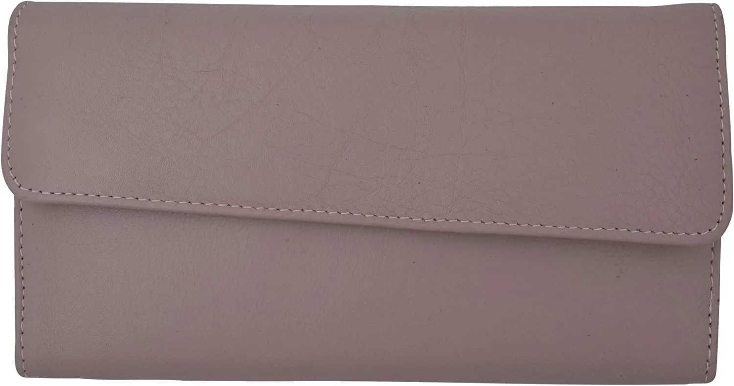 SWISS MARSHAL Ladies RFID Blocking Genuine Leather Long Clutch Credit Card ID Wallet