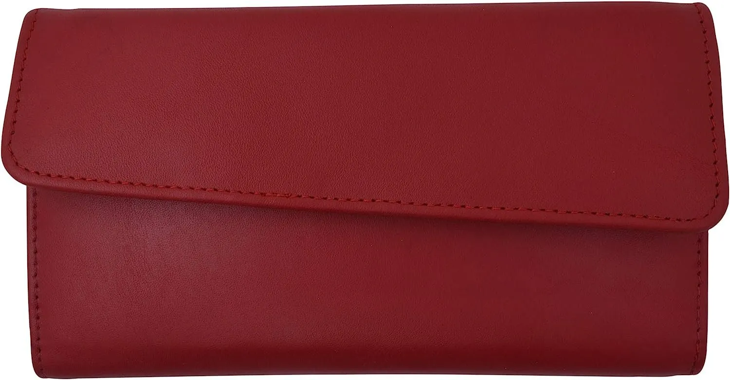 SWISS MARSHAL Ladies RFID Blocking Genuine Leather Long Clutch Credit Card ID Wallet