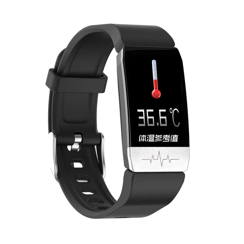 T1 Smart Watch Band With Temperature Immune Measure ECG Heart Rate Blood Pressure Monitor Weather Forecast Drinking Remind