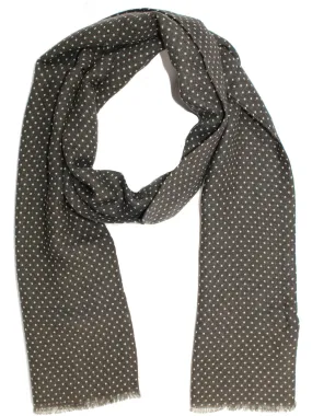 Tom Ford Scarf Forest Green Dots - Wool Silk Cashmere Shawl - SALE