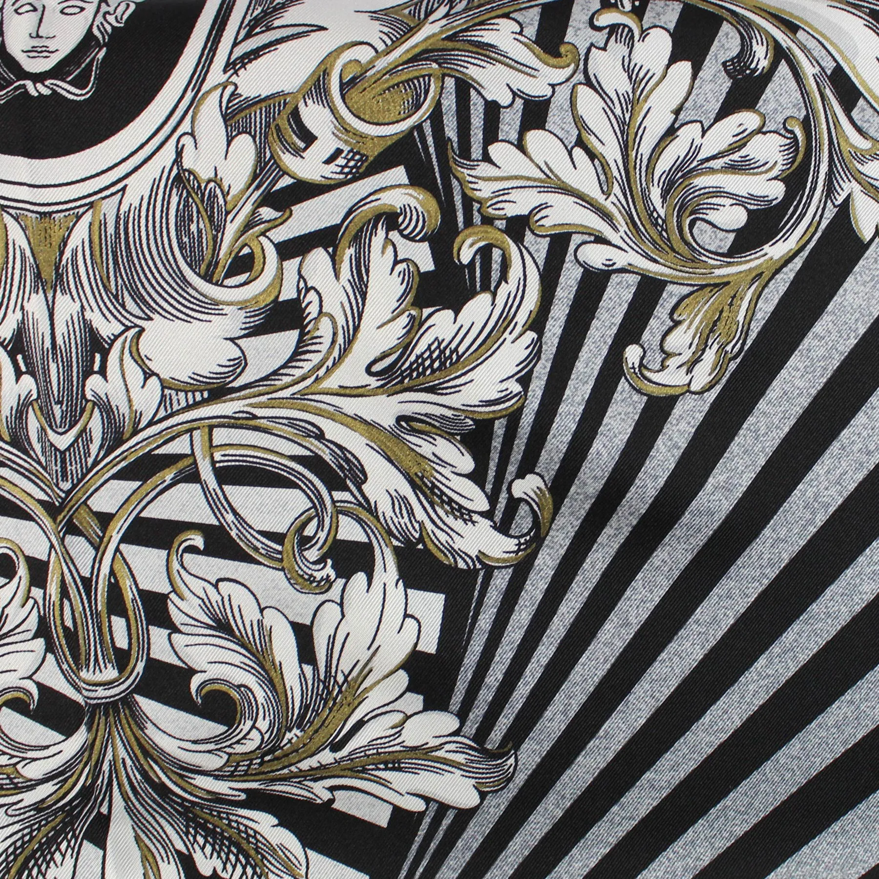 Versace Silk Scarf Black Gray Baroque & Medusa - Large Square Scarf SALE