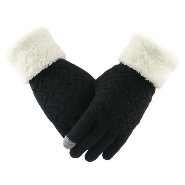 Winter Knitted Gloves Touch Screen for Women