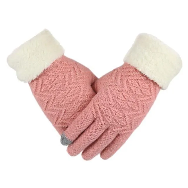 Winter Knitted Gloves Touch Screen for Women