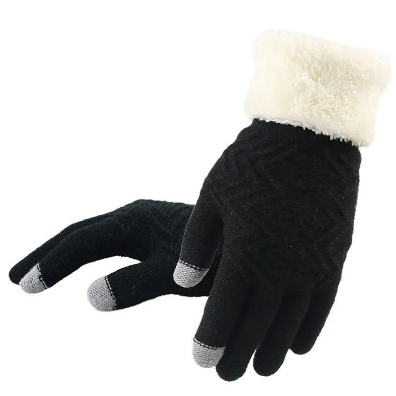 Winter Knitted Gloves Touch Screen for Women